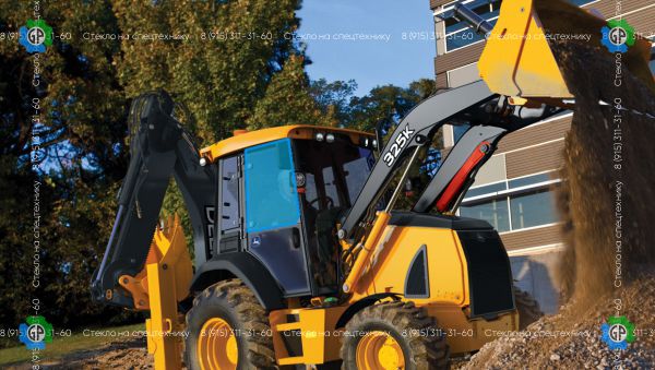 Стекло дверное правое верхние (закаленное) для John Deere 325K