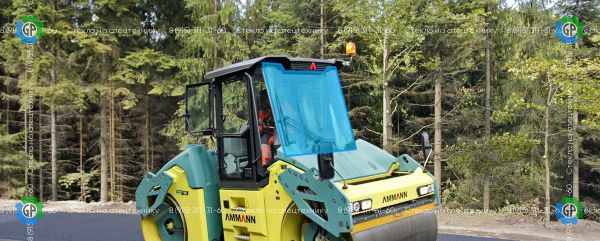 Стекло лобовое центральное (закаленное) для Каток Ammann ARX 90