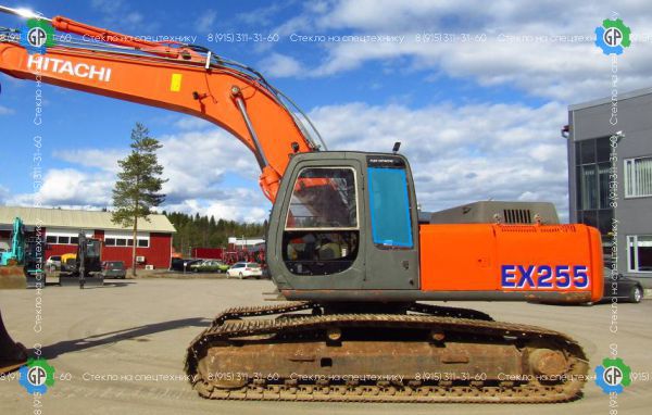 Стекло кузовное левое (закаленное) для Fiat-Hitachi EX165-5, EX255-5, EX355-5