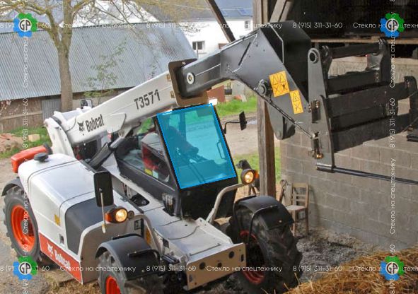 Стекло лобовое (триплекс) для Bobcat T3571, T3571L
