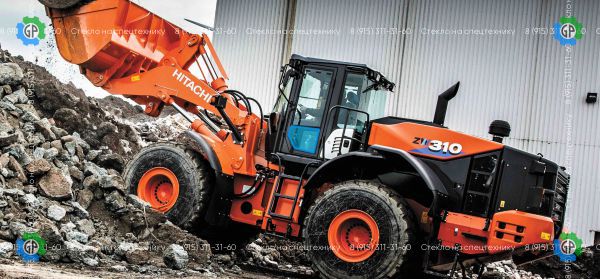 Стекло дверное левое нижнее (закаленное) для Hitachi ZW310