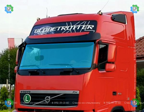Стекло лобовое для Volvo FH (Globetrotter) надставка кабины XL Размер 1988*385 (1993 год)