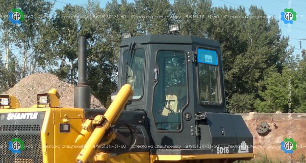 Стекло кузовное левое верхнее не подвижная форточка (закаленное) для Shantui SD16