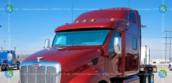 Стекло лобовое для Peterbild 387 (00-) / Kenworth T2000 (97-) (без полосы) Размер 2110*700 (2000 год)