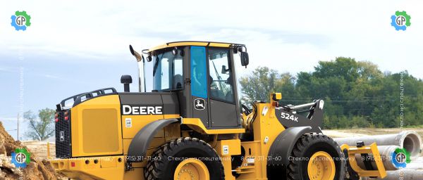 Стекло кузовное заднее правое (закаленное) для John Deere 444K, 524K