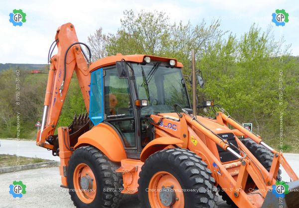 Стекло кузовное заднее правое с отверстиями (закаленное) для Fiat-Hitachi FB100.2, FB200.2