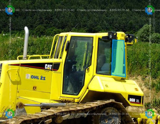 Стекло заднее левое кузовное (глухое) (закаленное) для Caterpillar D6NXL