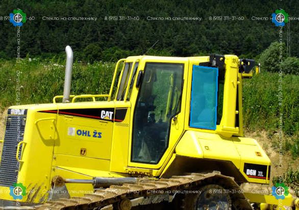 Стекло заднее левое кузовное (подвижная форточка) (закаленное) для Caterpillar D6NXL