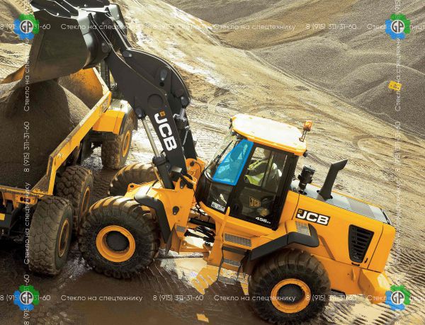 Стекло лобовое левое верхние (закаленное) 827/80322 для JCB 456ZX